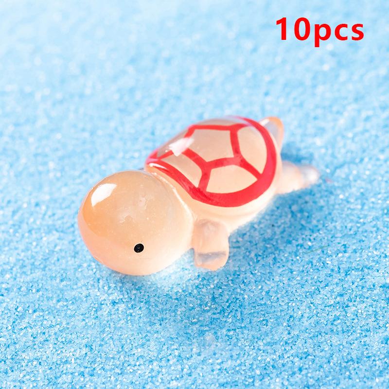 10 stk Mini lysskildpadde Hjemmeinnredning Landskapsarkitektur Harpiks Håndverk Glødende skilpadde Hage Fisketank Miniatyrer Ornamenter Dekorasjon