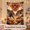 Custom Personalized Tapestry,Attack on Titan Print Custom Name Text Wall Art Hanging for Bedroom