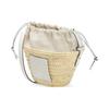 Loewe Embossed Patch Adjustable Shoulder Strap Drawstring Closure Palm Leaf Patchwork Leather Bucket Bag Women Shoulder Bag A223222X01-2163