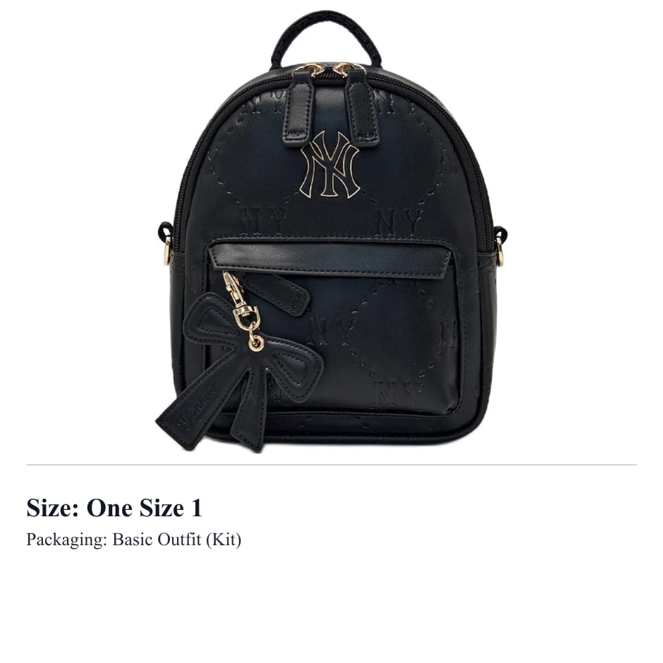 MLB Artificial Leather With Polyester Backpack Mini Kids' Black 7ABKM036N-50BKS
