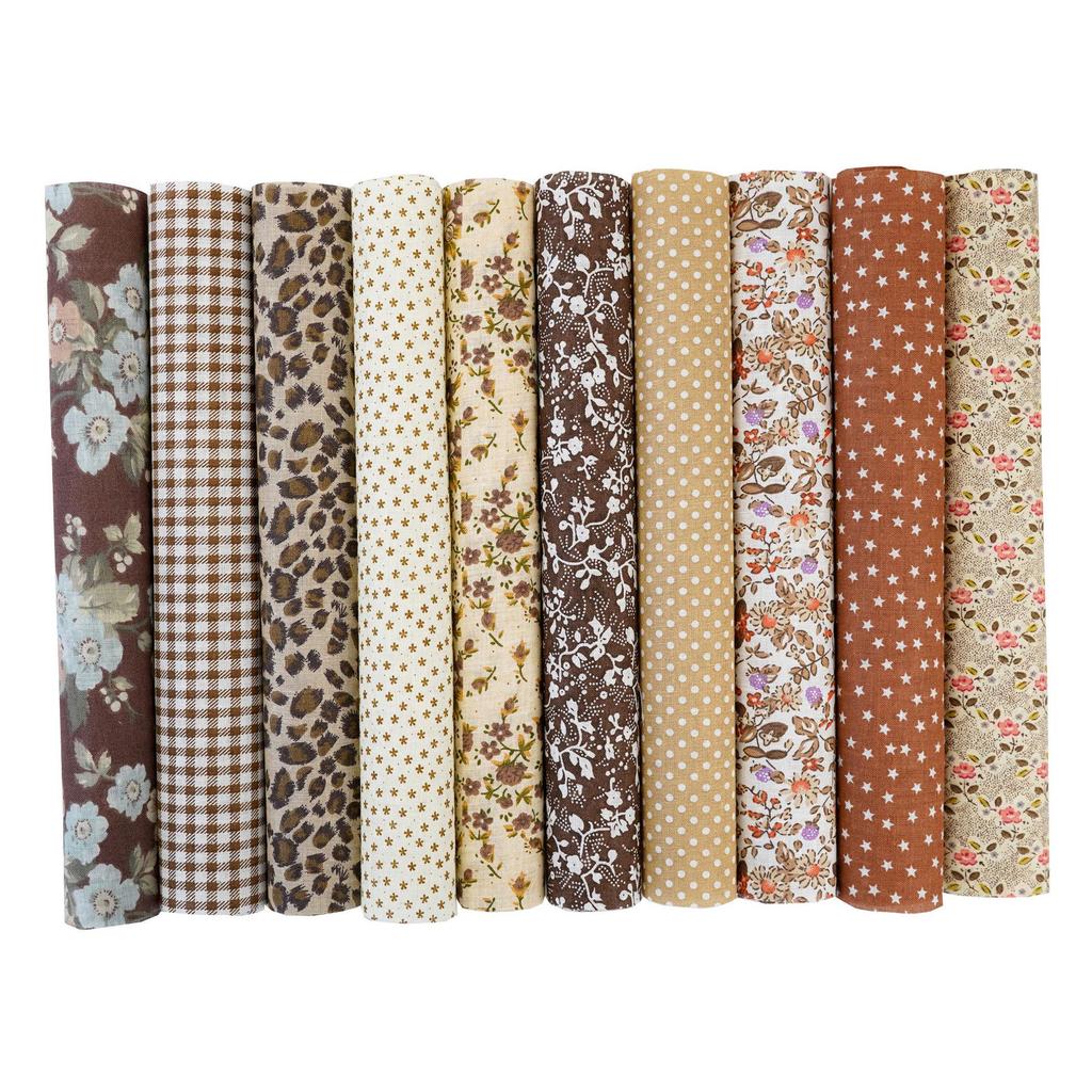 100-Color Patchwork Cloth Set: Floral, Plaid & Polka Dot Plain Weave Cotton for DIY Crafting