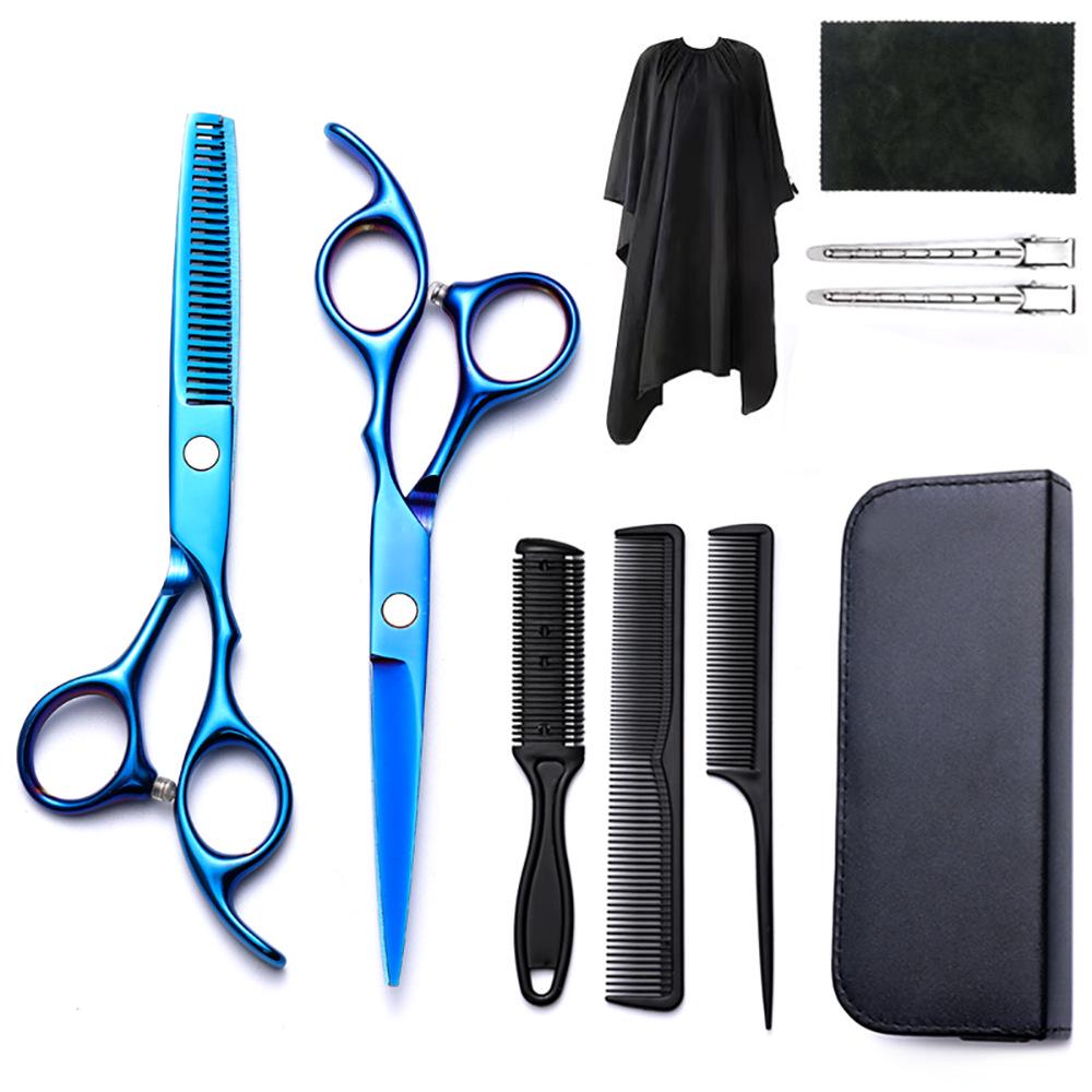 Hairdressing Scissors Set: Colored Straight-Tooth & Thinning Bangs Scissors for Professional Stylists