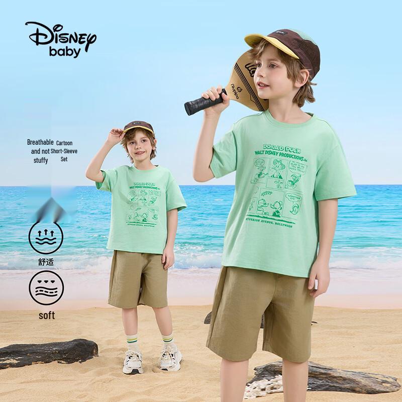 Disney Boys' Plaid Print Short Sleeve Set