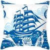 Blue Ocean Pattern Throw Pillow Cover With Short Plush Print Living Room Sofa Decoration Cushion Cover Pillow Covers Decorative