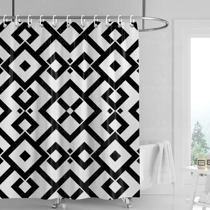 Dekoracja domu zasłony prysznicowe łazienka wodoodporna zasłona materiał Pokój dzienny Nowoczesny Nordycki Nowoczesny prosty wzór geometryczny