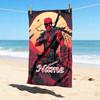 Custom Name Deadpool Armor Stylish Digital Printing Beach Towel Quick‑Drying Absorbent Blanket for Beach Pool Gym Travel