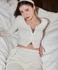 Yuheelee Modal Knit Crop Cardigan / Cream