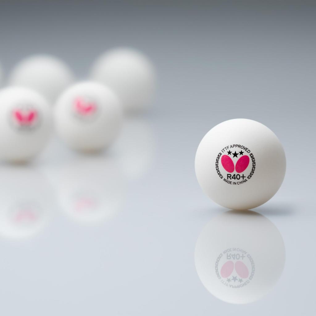 Butterfly Table Tennis Ball Three Star Ball R40+ White 1