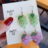 Kiss Jewelry Sweet Women Korean Fashion Fruits Earrings Girls Green Purple Grape Beaded Drop Earring INS Accessories Party Gift