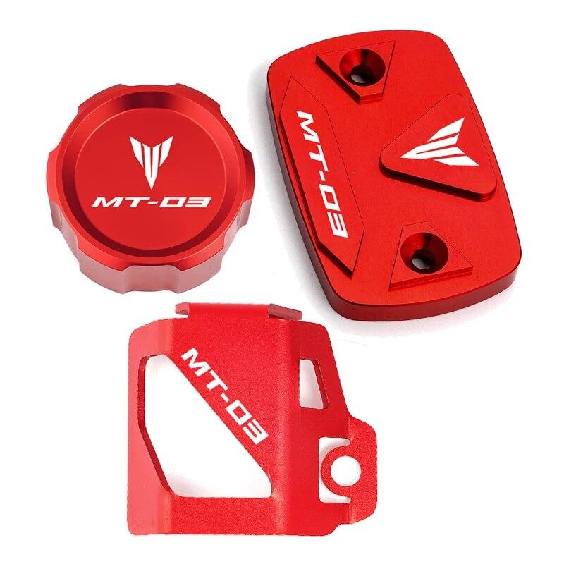 For Yamaha MT03  2022 MT-03 2015-  Motorcycle Accessories Front Rear Brake Fluid Reservoir Caps Oil Cover Guard