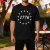 Men's Casual Short Sleeve T-Shirt 1776 Print Lightweight Breathable Fabric Comfortable Fit Summer Wear