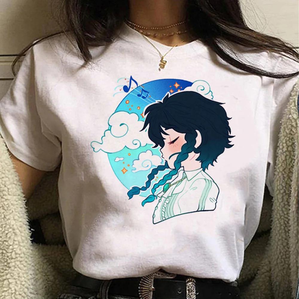Genshin Impact top women funny summer tshirt female funny harajuku Japanese clothes