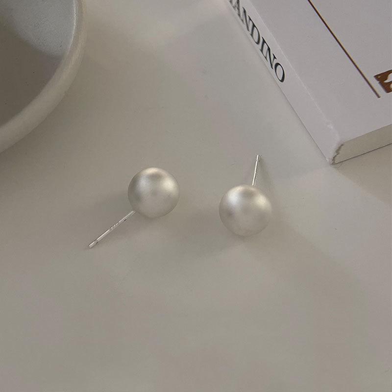 Magnet Frosted Earrings for Women Simple Balls Niche Personality Fashion
