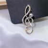 Fashion Crystal Broochs Rhinestone Music Note Brooch Pin Trendy Imitation Pearls Broochs Women's Wedding Pin Gift Party