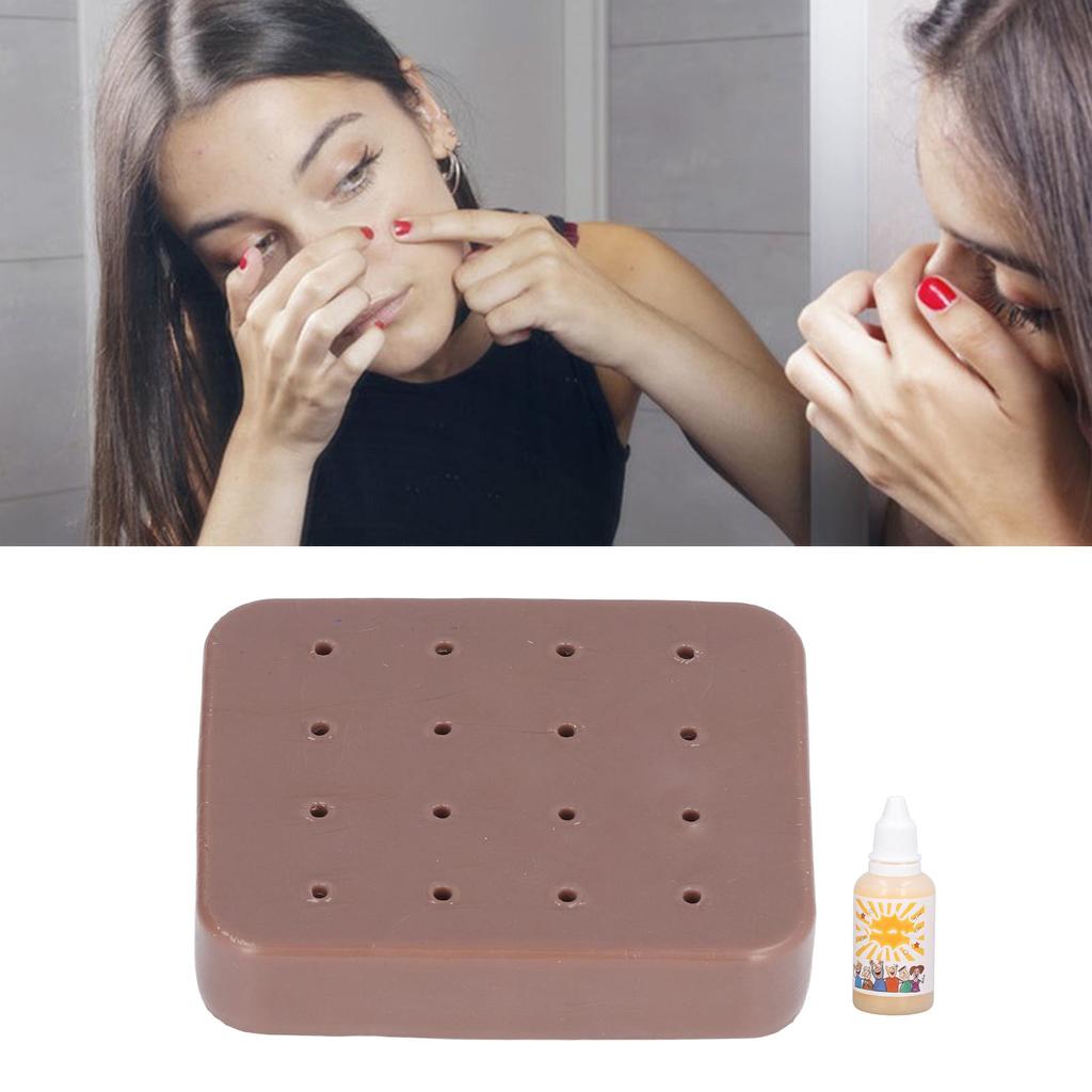 Funny Acne Squeeze Toy Children Adult Stress Relief Pimple Squeezing Toy for Christmas Party Brown