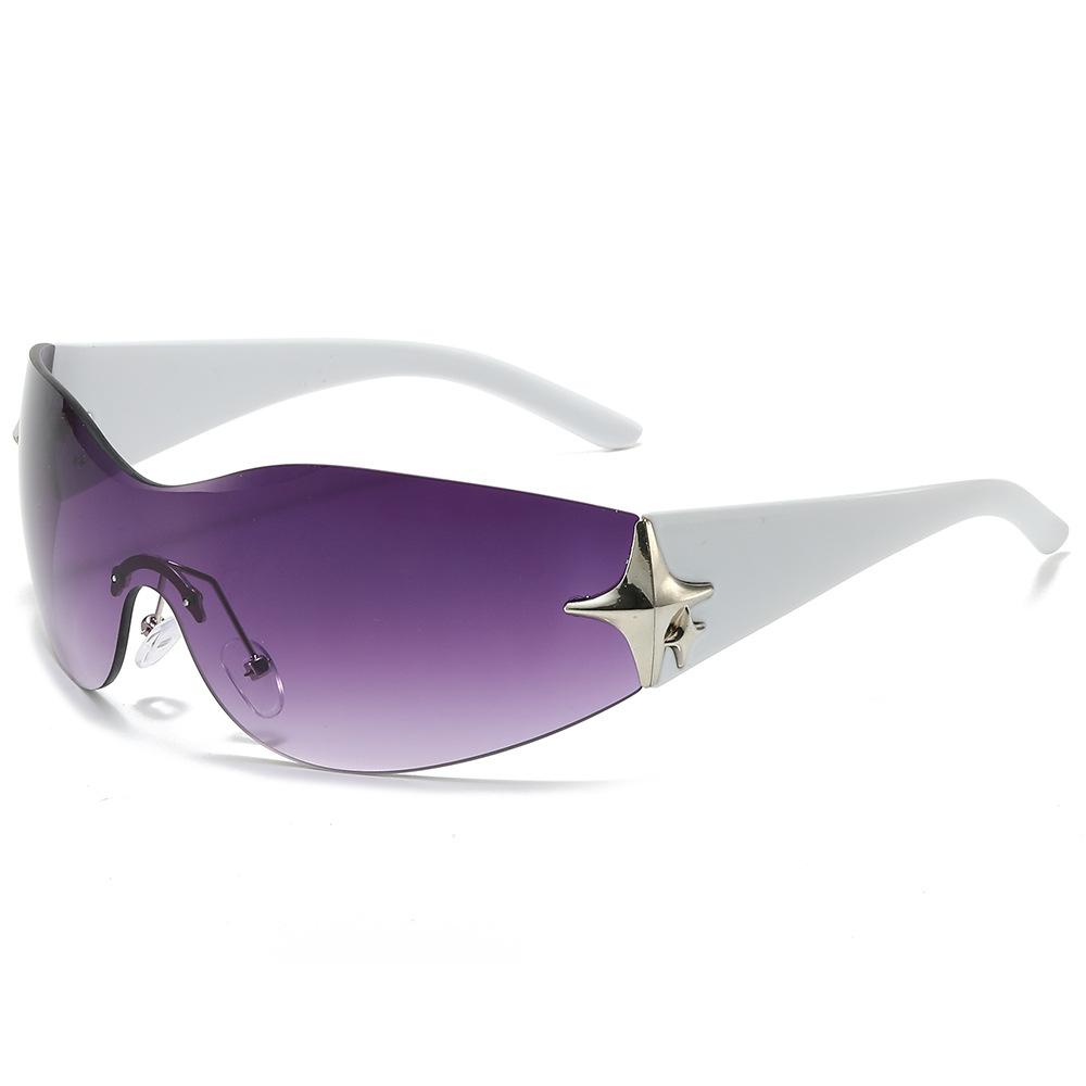 NWOGLSS T1128 Trending UV400 Custom Star Decoration Women Y2K Sunglass