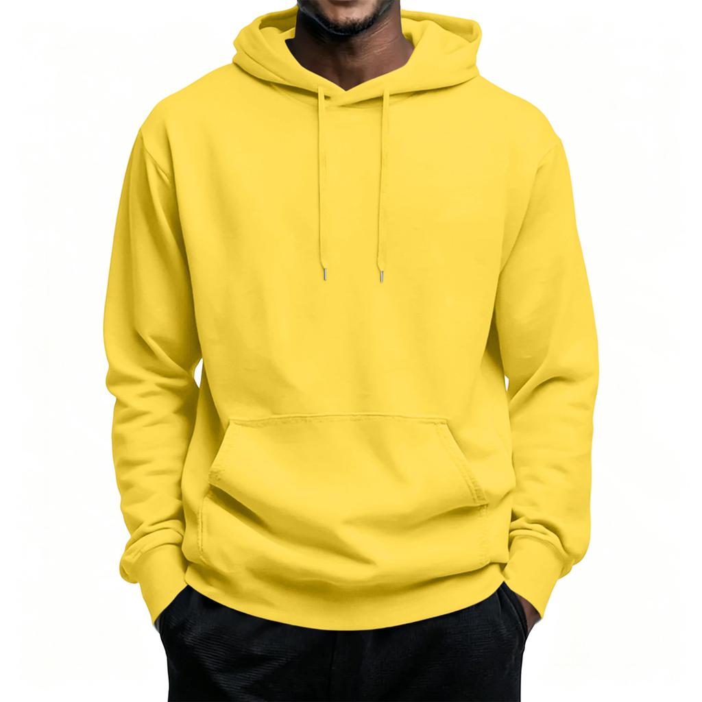 Men's Hooded Long Sleeve Casual Pullover Sweatshirt for Everyday Wear