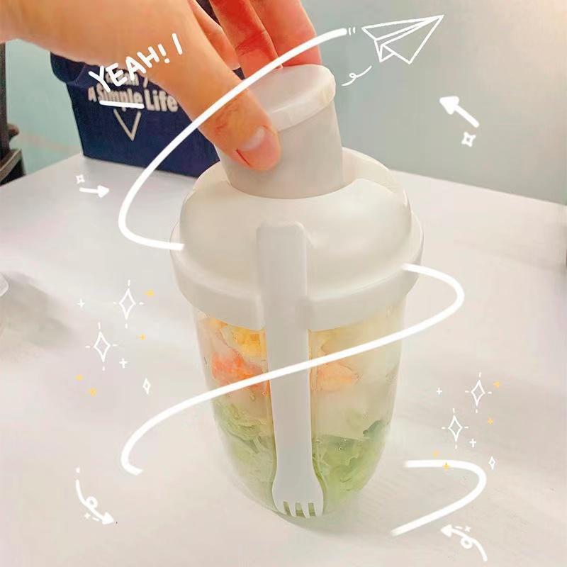Úložný box na potraviny Snídaňová ovesná kaše Cereálie Ořech Jogurt Salátová miska Uzavíratelná sada nádob s vidličkou Kelímek na omáčku Víko Bento Nádoba na jídlo