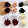 Exaggerated Fabric Large Flower Stud Earrings, Niche Flower Simulation Flower Earrings