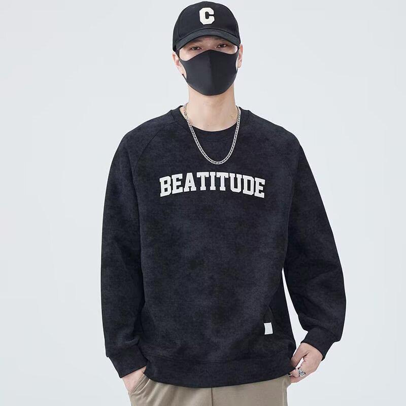 

Men s Japanese Style Long Sleeve Pullover: Spring/Autumn Casual Base Layer for Sports 4XL