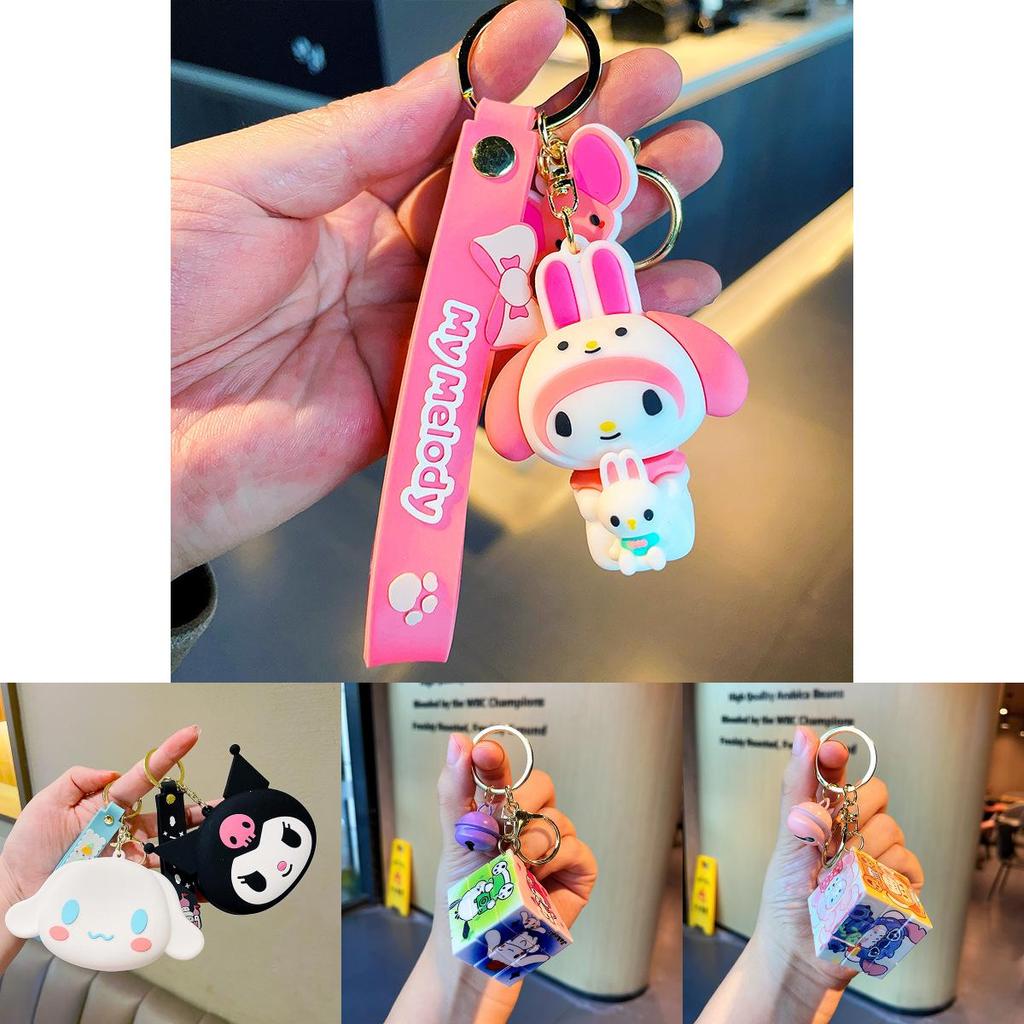Adorable Sanrio Soft Rubber Keychain Wallets Ideal For Gifting And Collecting