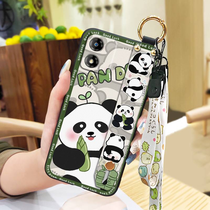 Wristband Dirt-resistant Phone Case For MOTO E13 Cute Cartoon Lanyard Durable Wrist Strap Protective Shockproof Silicone