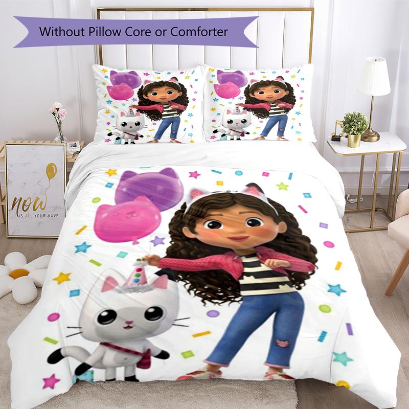 Set Biancheria da Letto 3 Pezzi Casa di Gabby Copripiumino Chiusura Include 1 Copripiumino e 2 Federe, Morbido e Confortevole per Tutte le Stagioni.
