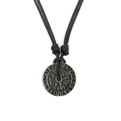 Halskette mit Anhänger mit hohler Rune im nordischen Stil, verstellbare Kette, Choker, ethnischer Anhänger, Schlüsselbeinkette, Schmuck für Männer und Frauen
