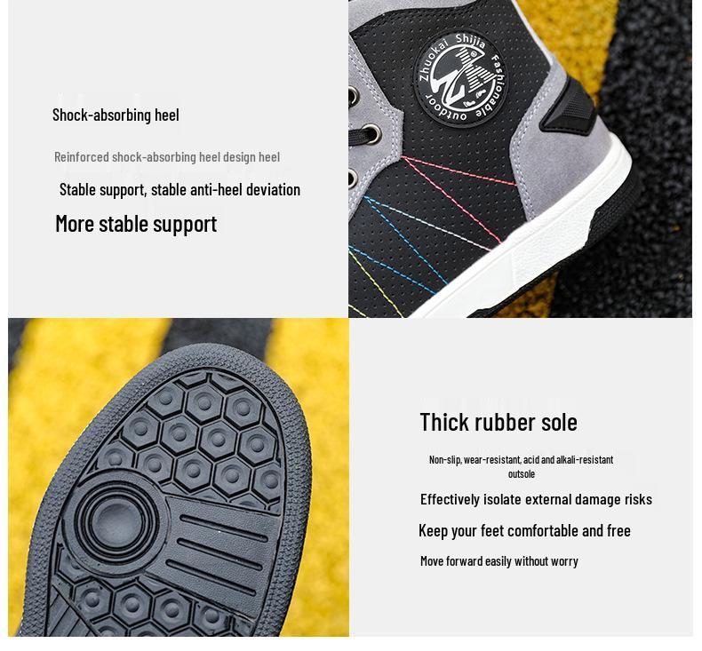 Four Season Motorcycle Riding Boots: Breathable, Anti-Fall, Road Racing & Parkour Shoes