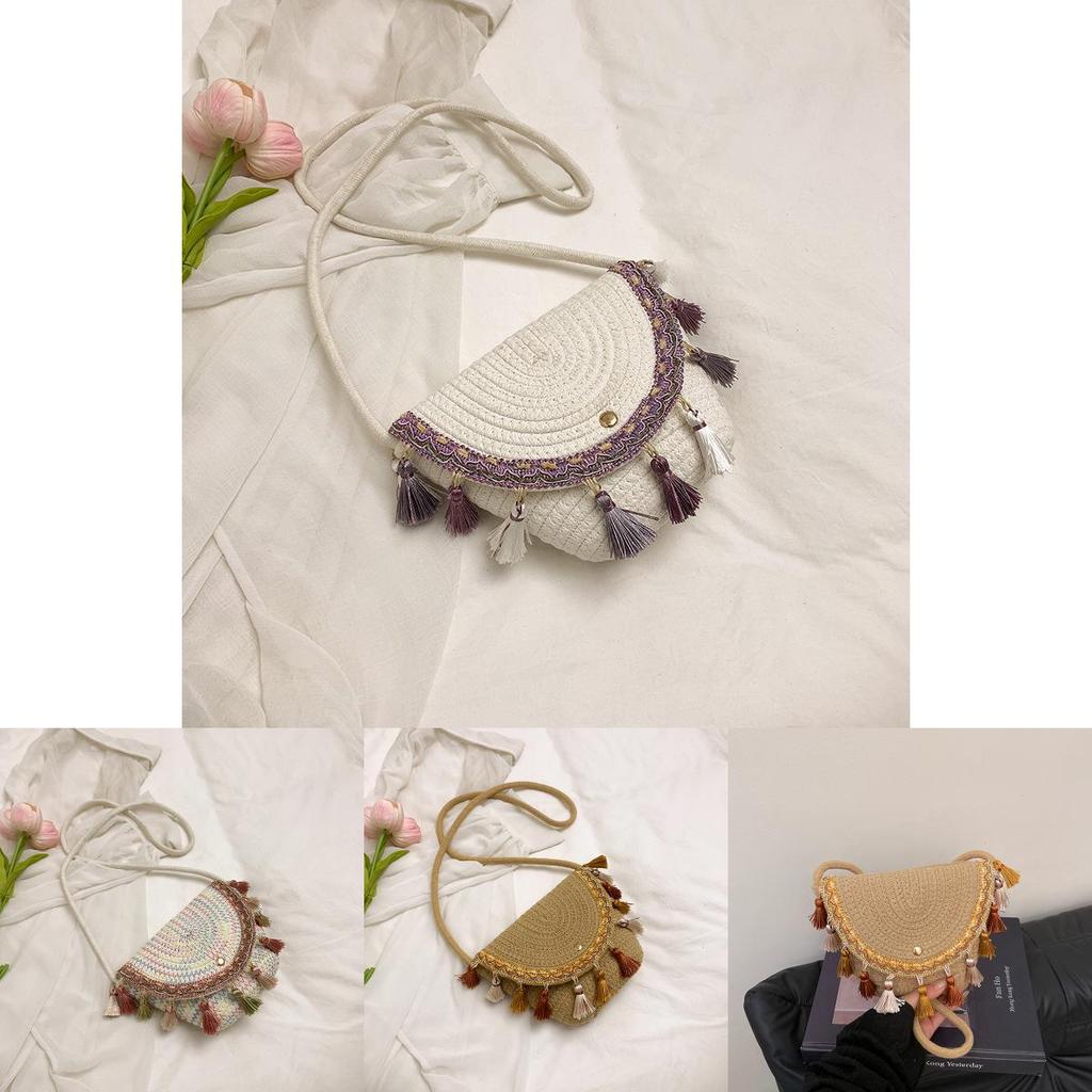 Boho Chic Woven Tassel Mini Shoulder Bag For Urban Fashion