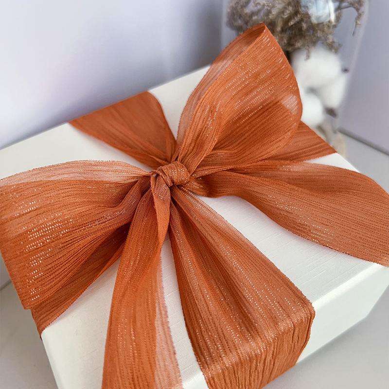 1PC Silver Glitter Ribbon Sparkling Organza Ribbon Ribbon Bow Wedding Cards & Invitations