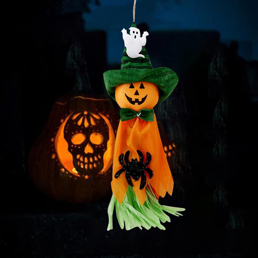 Halloween Decorations Hanging Pumpkin Ghost Straw Windsock  For Halloween Party Ornament