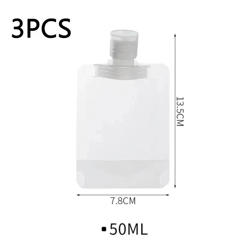1-10pcs Travel Portable Size Refillable Empty Squeeze Pouch Stand Up Spout Pouch Refillable Face Cream Squeezable Bags Leakproof