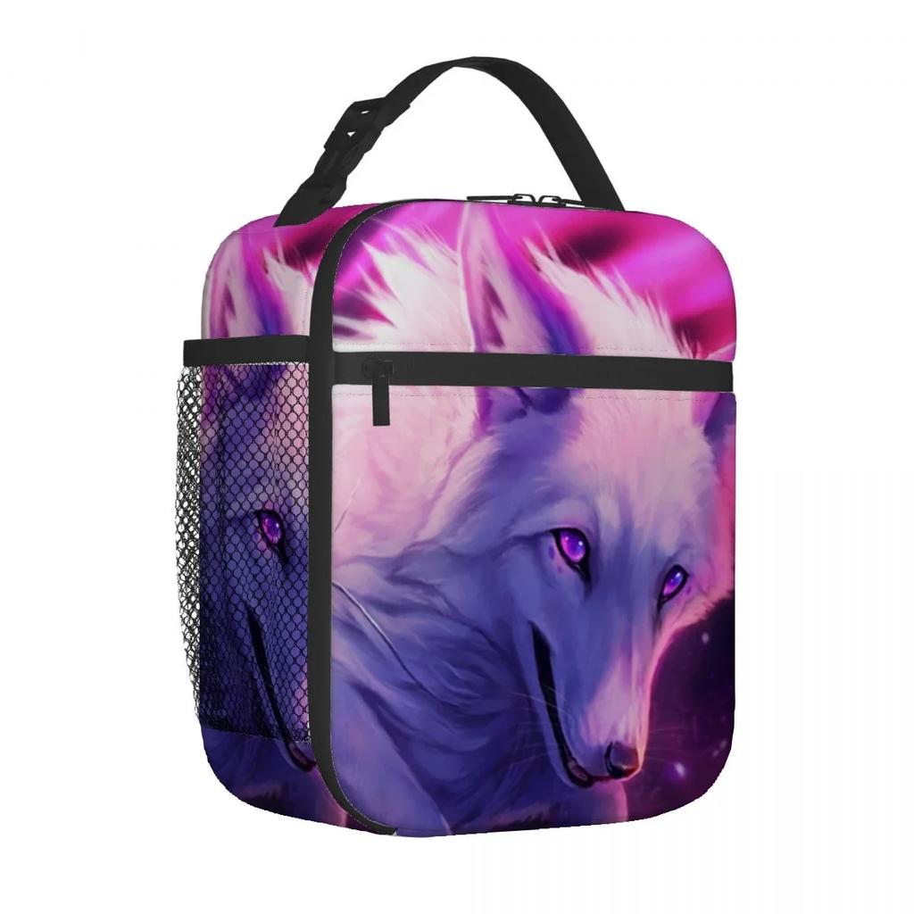 Wolf Angry Animal Lunch Bag Portable Aluminum Foil Thickened Insulated Lunch-Bag Gift Waterproof Lunchs Tote Bags