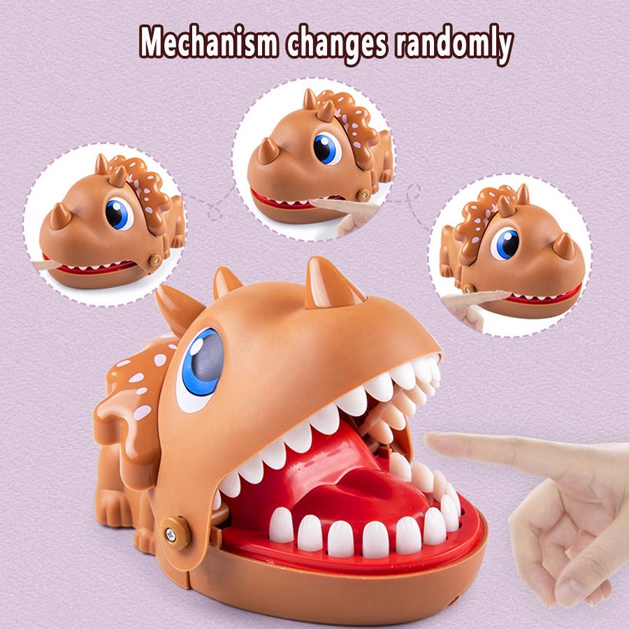 Biting Finger Big Mouth Crocodile Dinosaur Toy Biting Hand Shark Children'S Parent-Child Prank Toys Triceratops Game