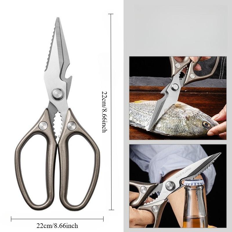 Multi functional household kitchen scissors, powerful chicken bone scissors, stainless steel barbecue scissors