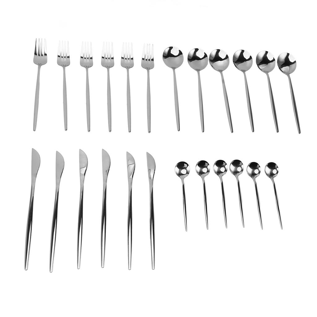 Kitchen Flatware Cutlery Set Stainless Steel Utensils Service Include Knife Fork Spoon Dishwasher Safe Silver