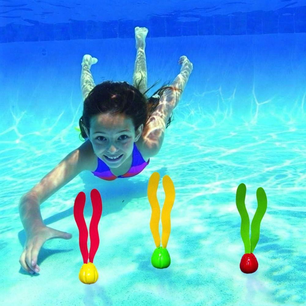 3PCS Bright Colors Diving Seaweed Toys Underwater Training Toys  For Boys Girls