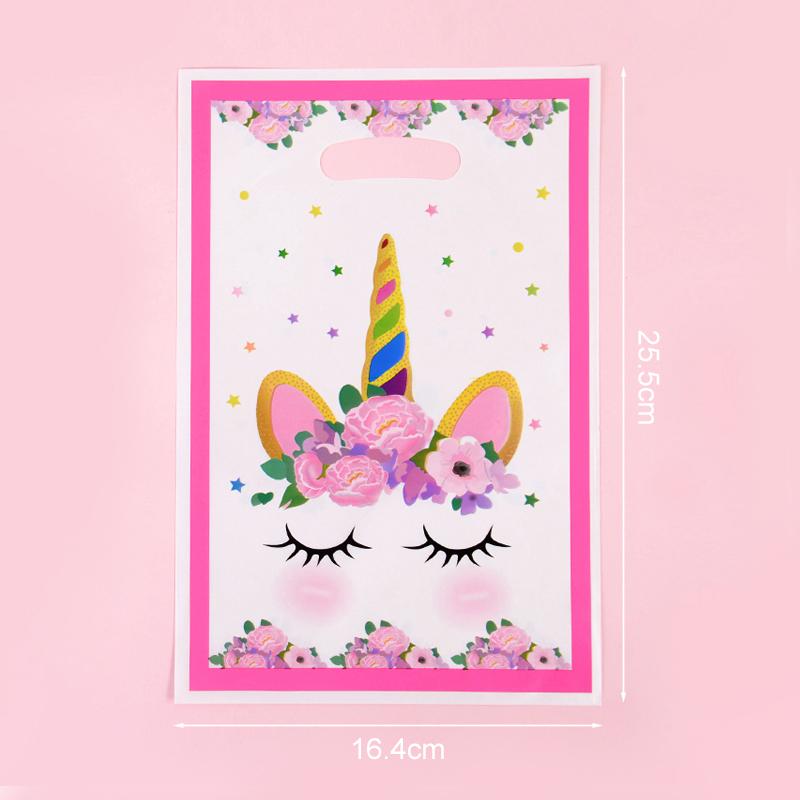 10-30Pcs Unicorn Candy Bag Gift Cookie Packaging Bags Kids Unicorn Theme Birthday Party Supplies Wedding Baby Shower Decoration