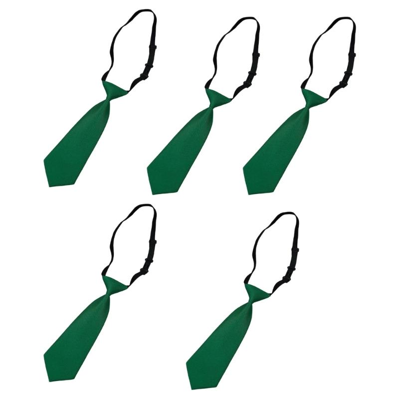 

5pcs Stylish Bows Tie For children Wrinkles Resistant Polyester Business Attire Accessories For Professional Occasion зелёный