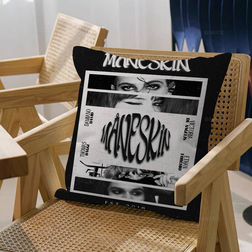 M-Maneskin Band Pillow Gift Home Office Decoration Pillow Bedroom Sofa Car Cushion Coverpillow Case