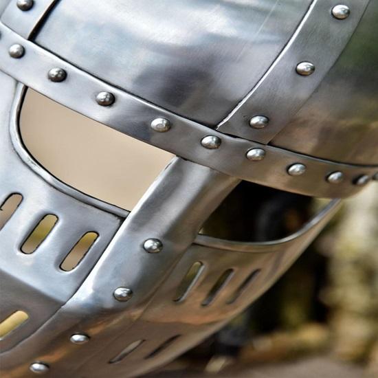 

Medieval Steel Helmet with Face Guard, Viking Crusader Armor for LARP, Cosplay and Recon Collectors