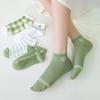 5Pairs Women's Spring and Summer New Short Cotton Socks Japanese Sweet Casual Cartoon Couple Boat Socks