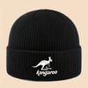 Winter Knitted Hat with Kangaroo Print Pullover Hat