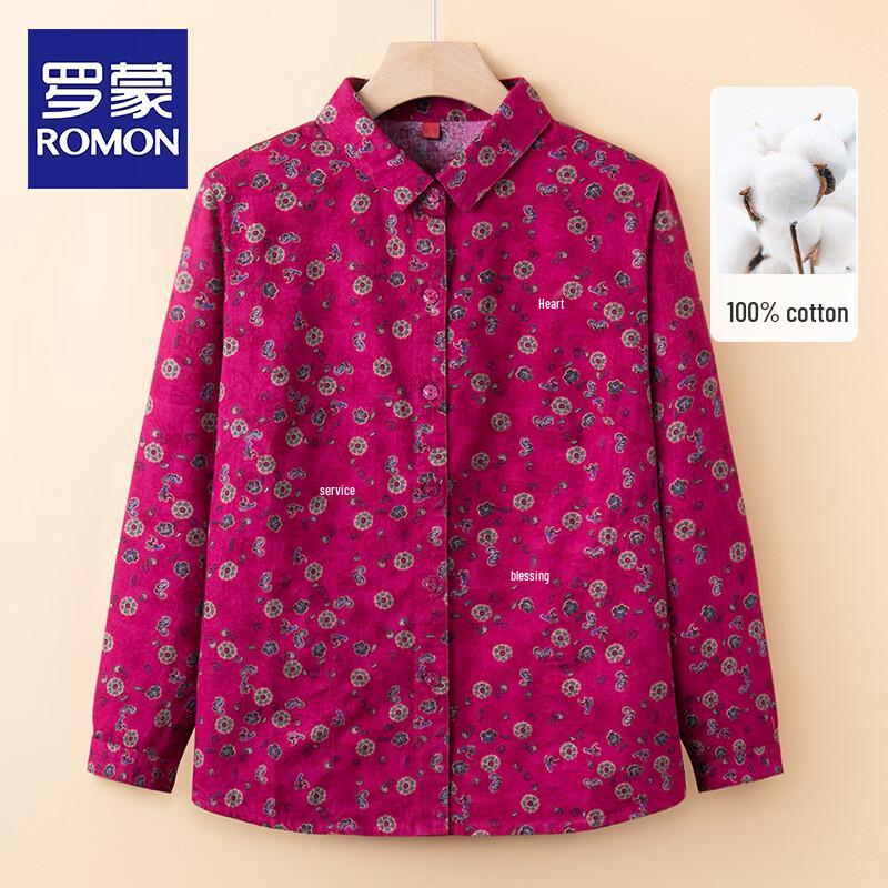 Romon Women s Pure Cotton Plaid Shirt L