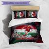 Set Biancheria da Letto Stampata Calcio Ungheria 3 Pezzi Copriletto Traspirante Accogliente come Regalo per Inaugurazione Casa o Festa