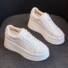 Classic Genuine Leather Sneakers Women White Shoes Thick Sole Sneakers Ladies Casual Shoes Spring Height Increase Platform Shoes