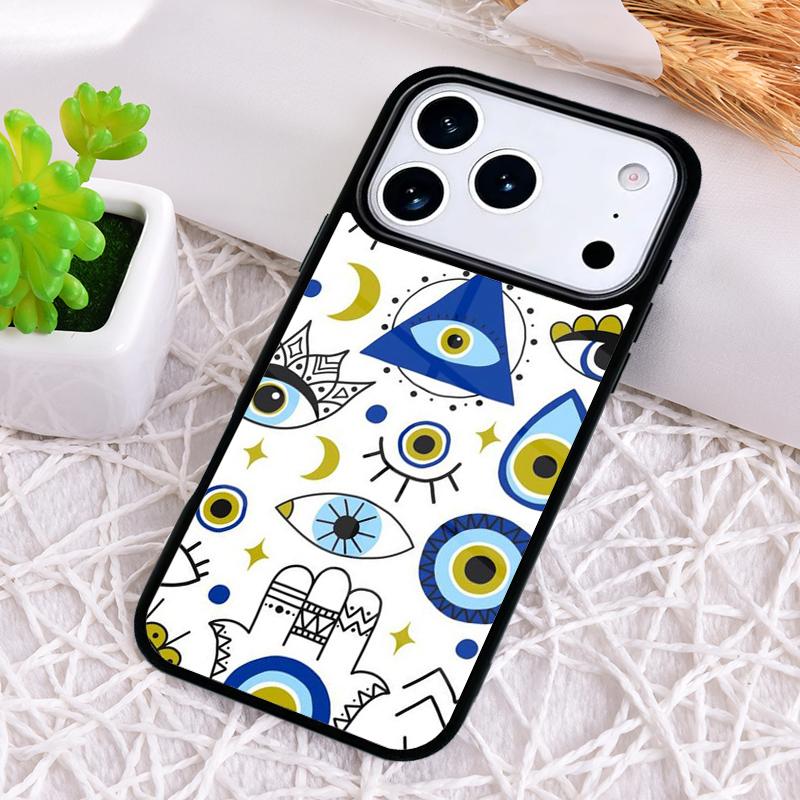 Blue Evil Eye Phone Case for iPhone 17 Air 16 15 11 12 14 13 Pro Max Shockproof Cover