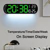 Humidity Display LED Digital Wall Clock Electronic Alarm Clock  Wall-mounted Decoration