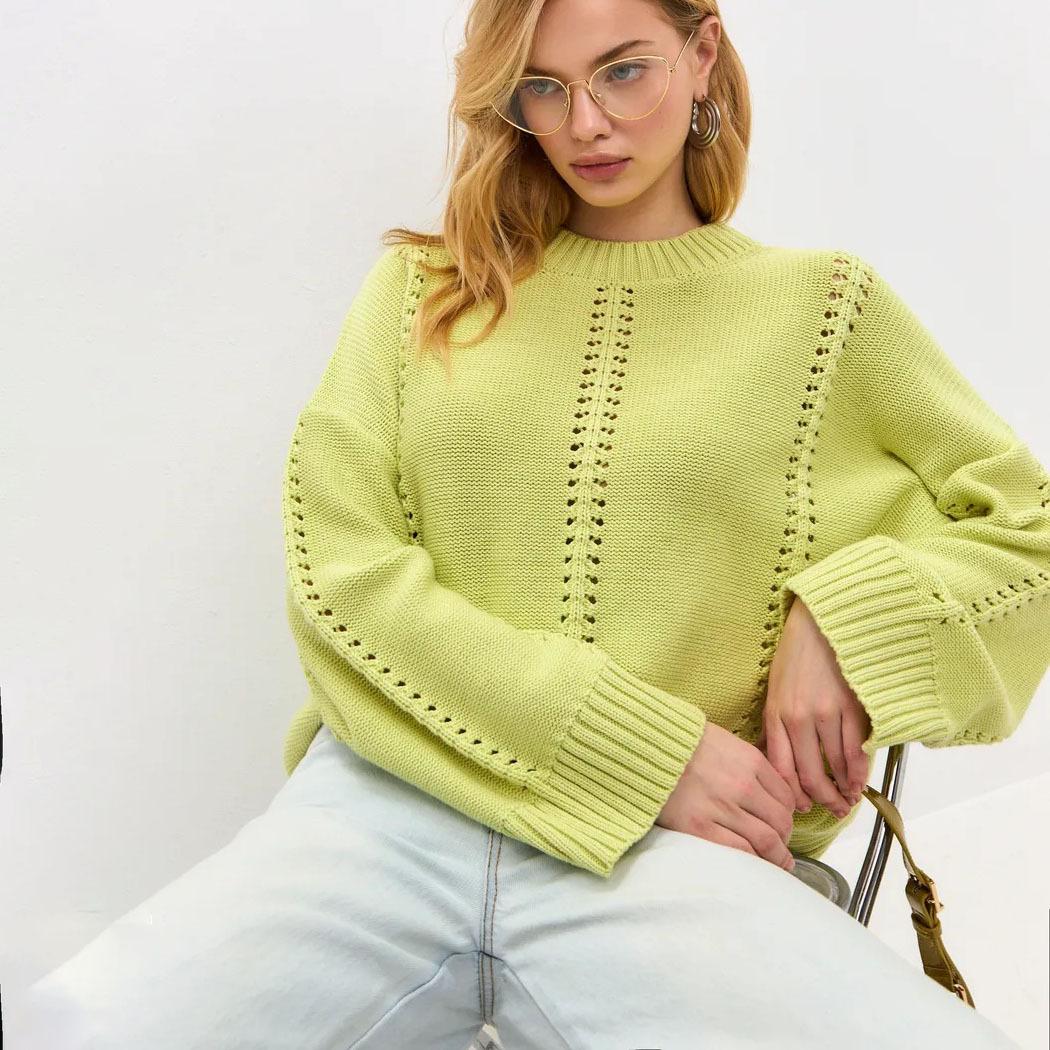 

Autumn Winter Casual Oversized Knitted Sweaters Harajuku Solid Color O-neck Soft Sweater Tops for Women Thick Bottoming Pullover S